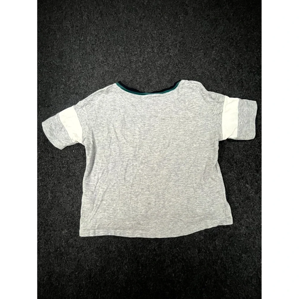 Justice T Shirt Girls S(7/8) Heather Gray Los Angeles Sequin Varsity V Neck